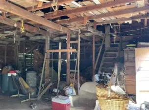 Inside of large outbuilding