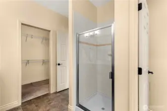 Primary shower and private commode.