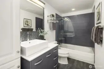 Modern full Bathroom on second level.