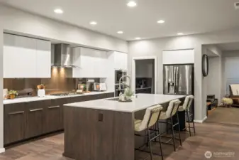 Kitchen with Eat Up Bar at Large Island