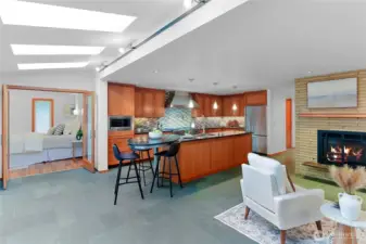 Cozy with clean lines and lots of light