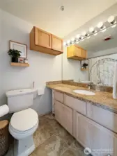 Primary Bath with full tub enclosure