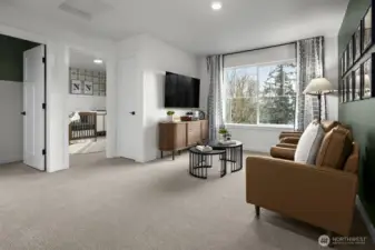 Bonus loft of model home. Finishes and features may vary.