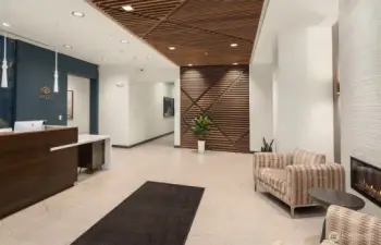 The lobby provides a warm welcome home every time you arrive.