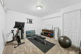 Finished bonus room downstairs currently used as workout room.