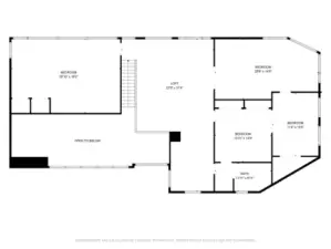Second floor of home.  Space that is not marked in the middle was used has a learning room with wall to wall desk area.  What would you use that space for?