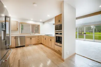 Kitchen and family room