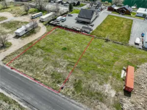 Boundary lines Approximate. Red Storage Container and two trailers two on the left to be removed soon.