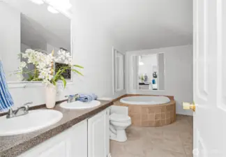 Primary 5-piece primary bath features brand new tub and separate shower!