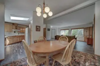 The open floor plan flows into the main living room.