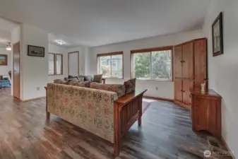 The open and spacious living room will accommodate any furniture arrangement.
