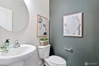 Powder room on the main level.