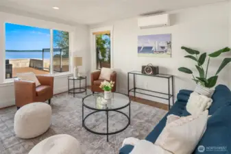 The rooms in the lower level of this cozy home flow seamlessly from space to space...even from indoors to out.