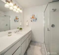 Lower level 3/4 bathroom.