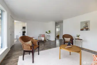 Spacious and bright living room in this home.