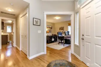 Hall/foyer and entrance to office