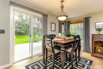 Kitchen table / backyard sliding door