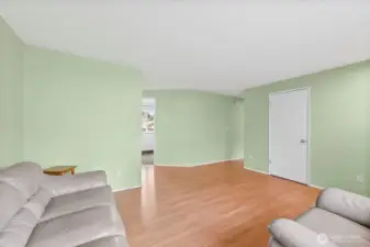 Family room with fresh interior paint