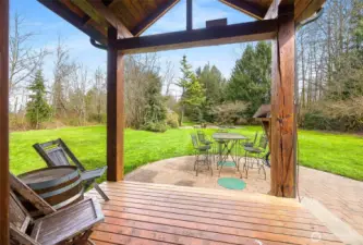 Covered deck off of bedroom.