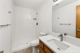 Completely updated bathroom, quartz countertop,subway tile and surround. New ADA approved toilets in each bathroom! Updated GFCI circuit in each bathroom.