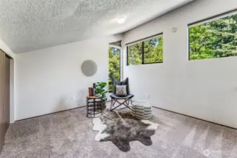 The third floor holds this vaulted bonus room- perfect for office or playroom!