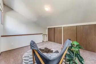 The upper bonus room also has lots of storage.