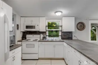Tiled kitchen counters
