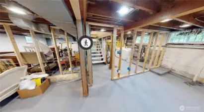 Unfinished Basement with Tons of Potential