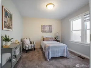 The two bedrooms are situated in such a way that privacy is preserved.
