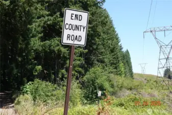 Turn Right and go down gravel Rd