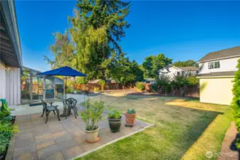 Extra large patio to relax in the backyard