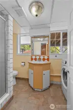 Lower level bathroom with spacious shower