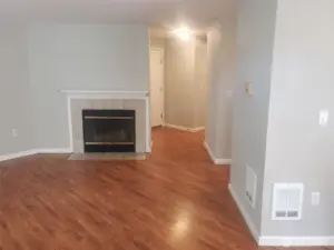 Family room just off entrance and hallway