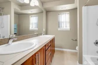 Full bath on 2nd floor is nice and spacious.