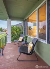 Covered porch at the front of the home, perfect for coffee in the morning.