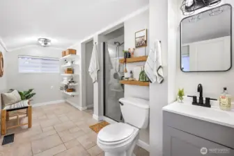 Large primary bathroom.