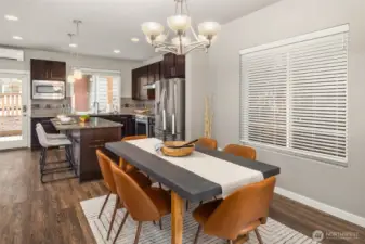 Sizable dining space.