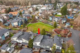 Aerial view looking north.