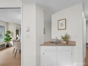 The bar sink is perfect for entertaining.