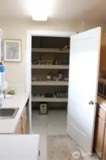 Deep storage closet/pantry off utility room