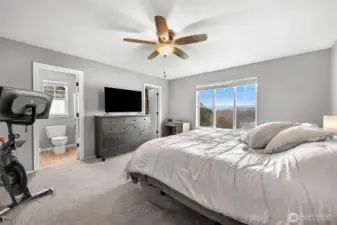 Primary suite with walk-in closet