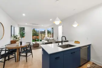 The main level has large windows and a huge slider, letting in ample natural light.