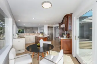 Breakfast nook with sound views and walks out through the slider to the south facing deck that has great sun exposure.