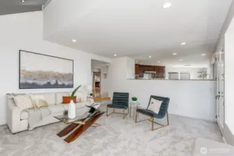 Looking back to the entry and kitchen.