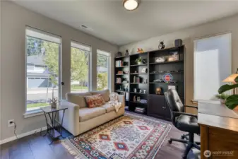 Front bedroom currently used as an office with plenty of room for a pull out bed as well.