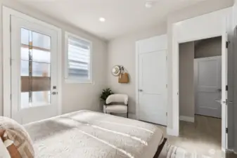 Lower level bedroom / office showing one of the two closets!