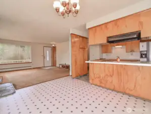 Dining room and open kitchen