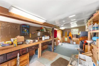 Shop space off the back of garage.