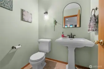 Half bathroom located off the great room.
