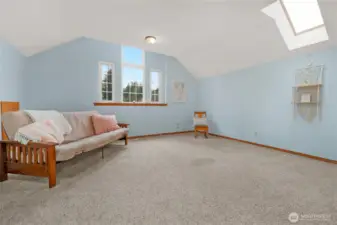 Above the garage is this large bonus room area that could be used for many different purposes.